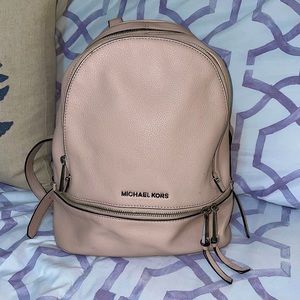 Michael Kors Rhea Zip Backpack Ballet Light Pink Venus Leather